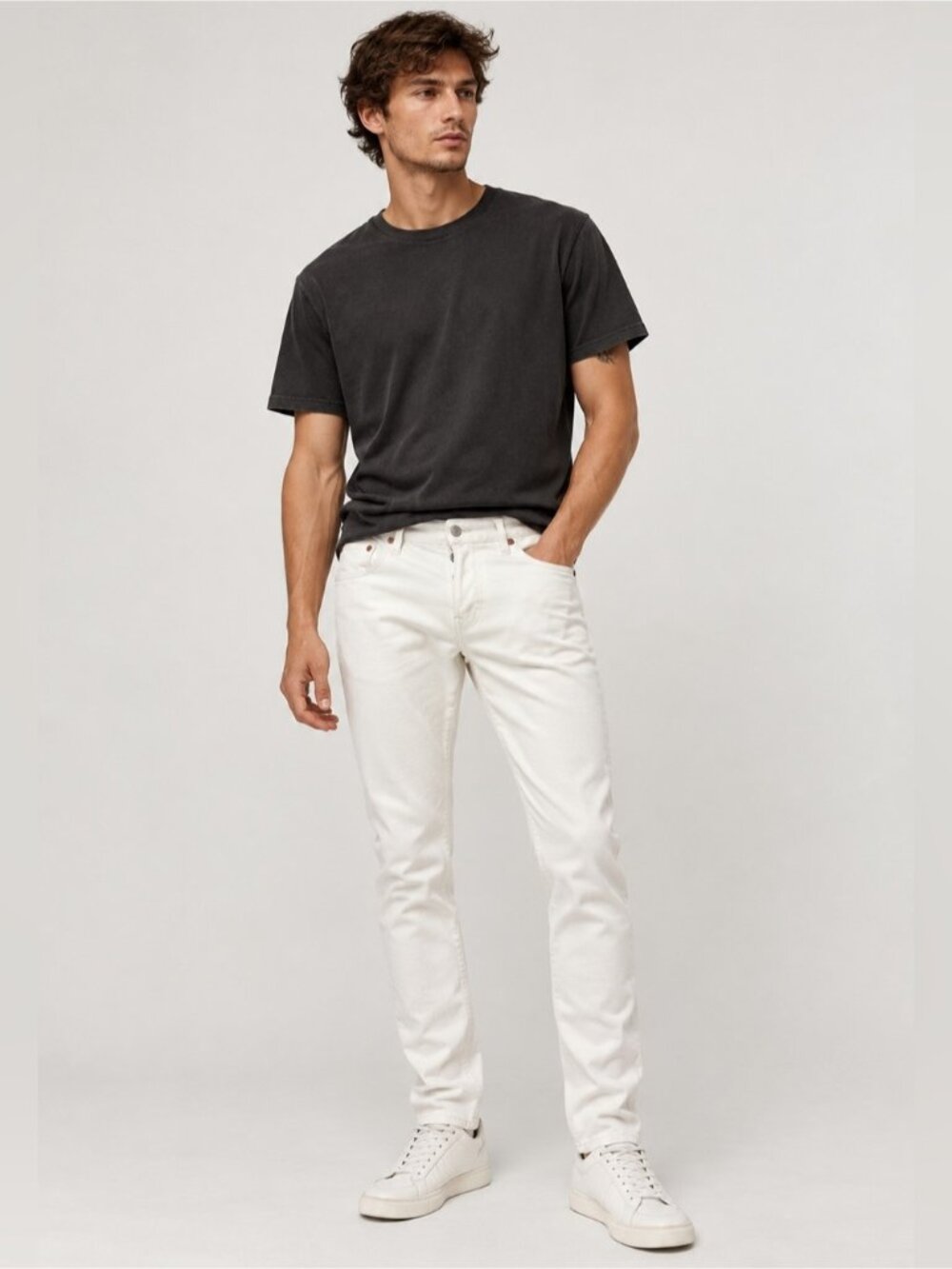 AllSaints Rex Slim Fit White Jeans W32